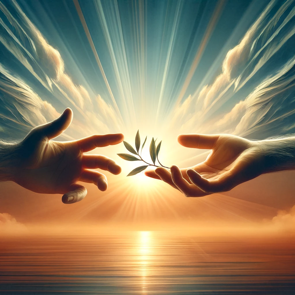 Hands reaching out in Forgiveness