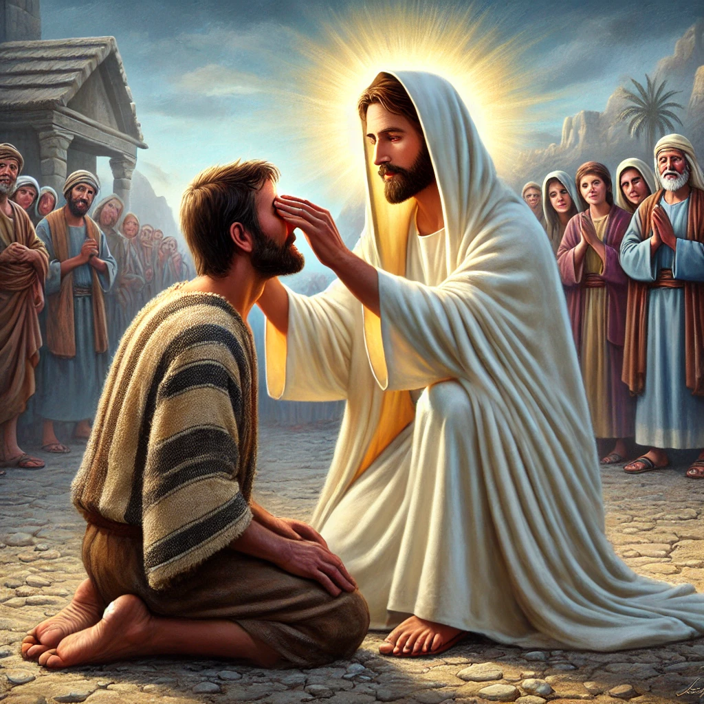Jesus curing the blind