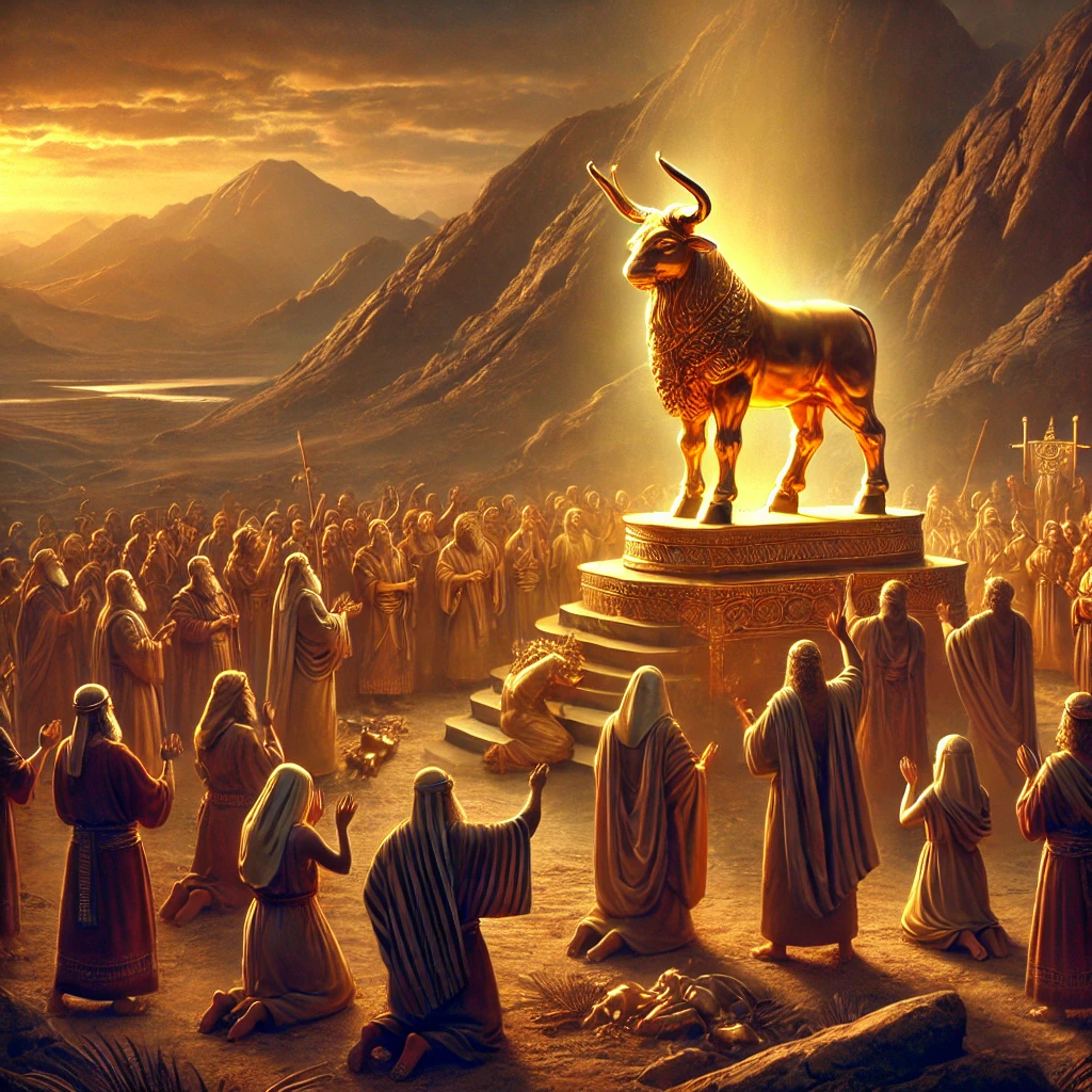 People worshipping the Golden calf 