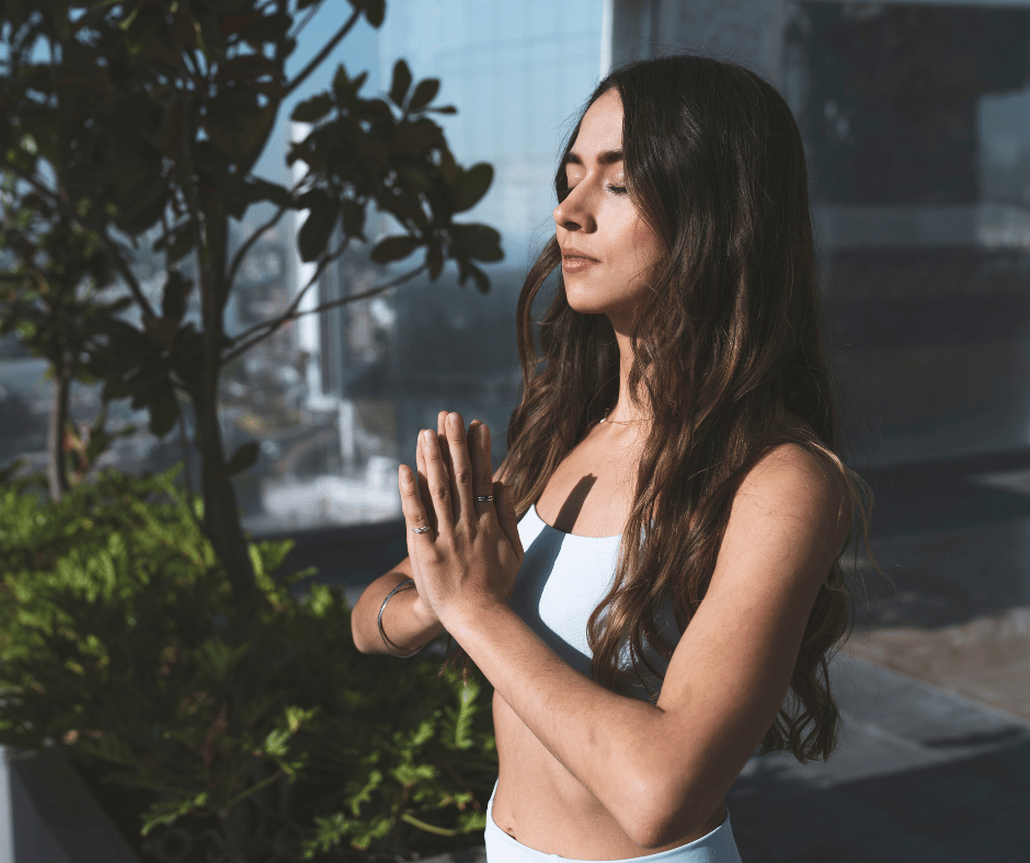 Someone meditating