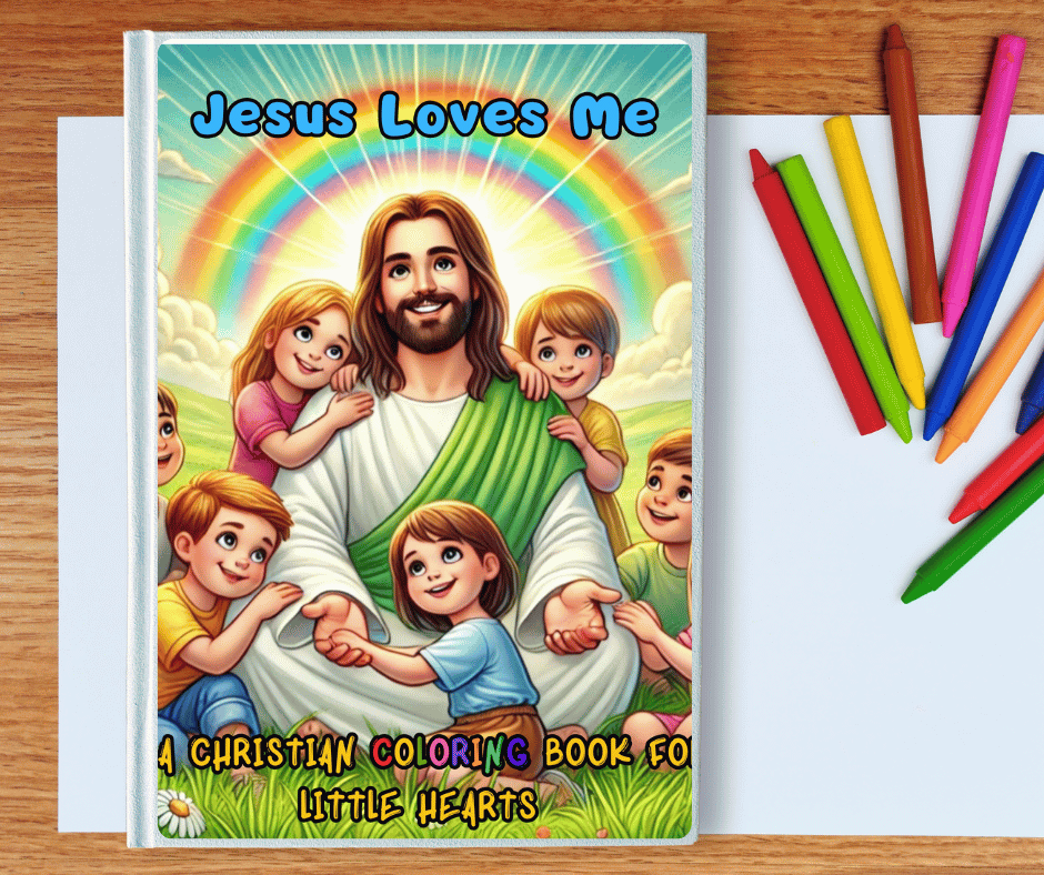 A colorful cover image of the free printable coloring Book Jesus Loves Me