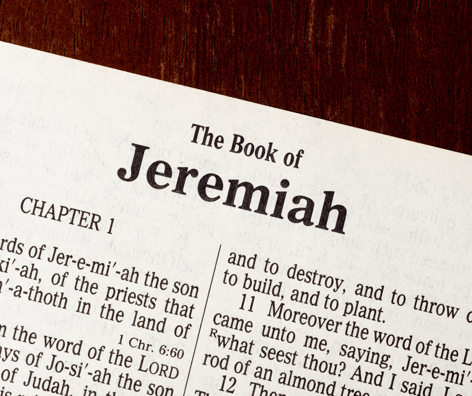 An open bible on the book of Jeremiah as a reminder of God's plans for us