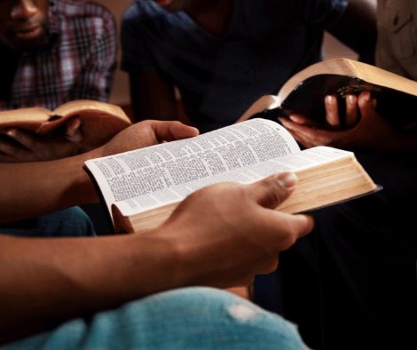 Someone reading a bible verse on anxiety